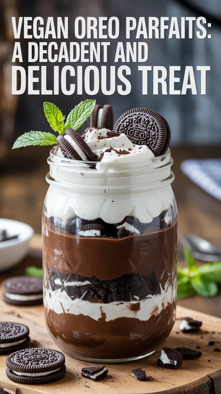 Indulge in a luscious dessert that captures the essence of classic Oreos while keeping it completely plant-based. These Vegan Oreo Parfaits layer creamy goodness with crunchy cookie crumbles, creating a delightful treat for any chocolate lover.
