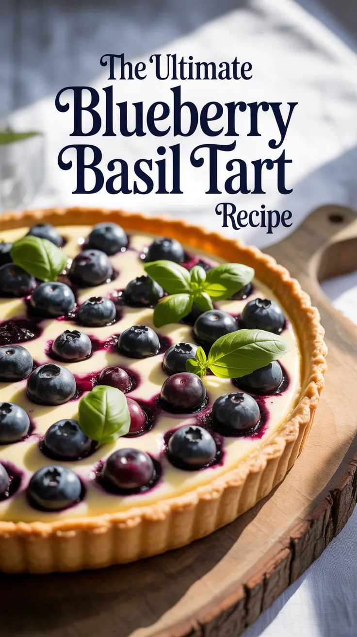 Delight in the unique flavor combination of the Ultimate Blueberry Basil Tart, where sweet meets savory in the most delicious way. This vibrant dessert showcases juicy blueberries paired with aromatic basil, creating a refreshing twist on a classic tart.