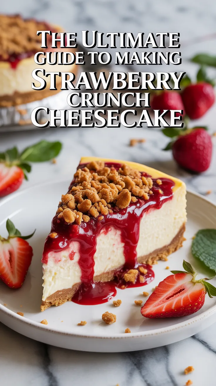 Elevate your dessert game with the Ultimate Guide to Making Strawberry Crunch Cheesecake, where creamy layers meet the perfect crunch. This recipe blends fresh strawberries and a delightful crumb topping, creating a treat that’s as satisfying to make as it is to eat.