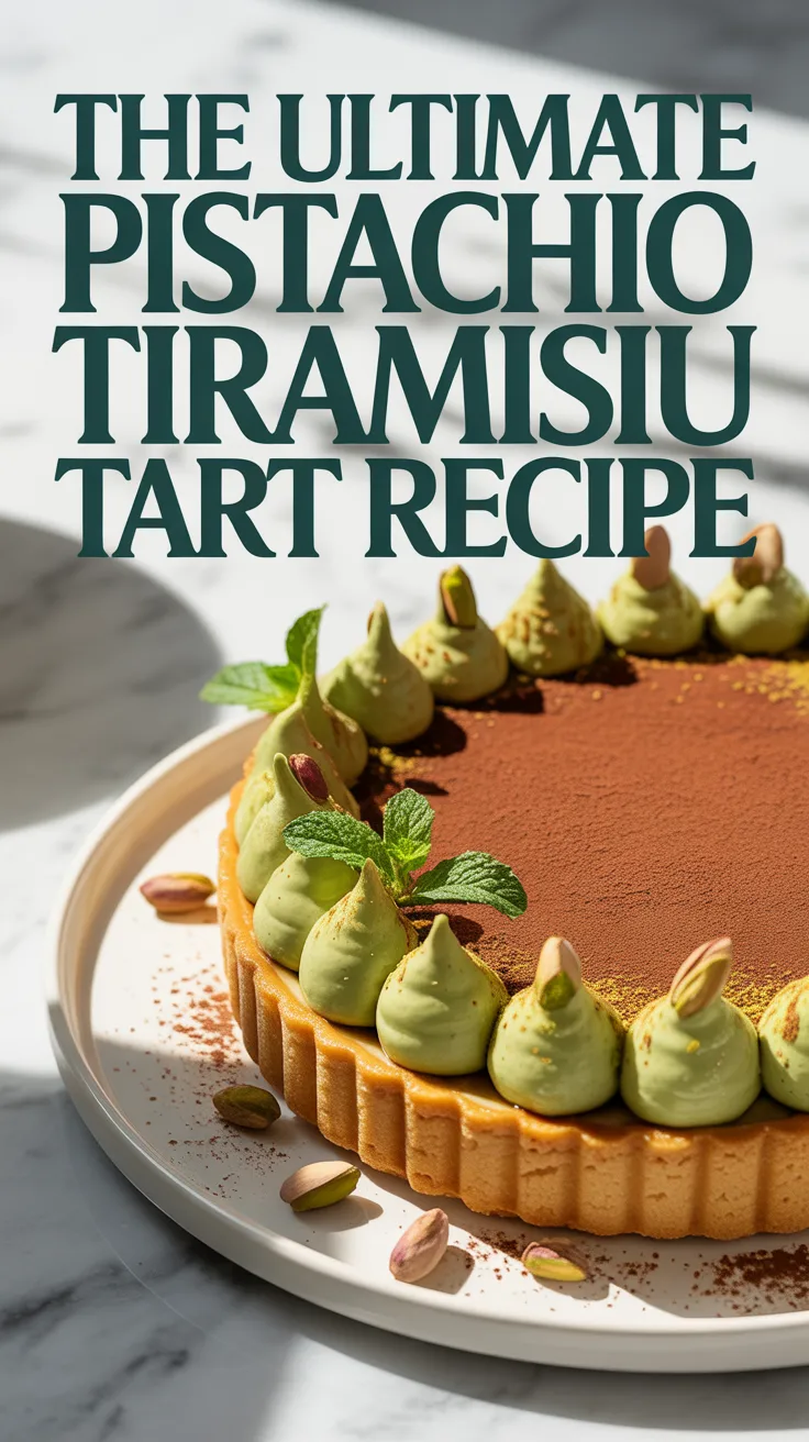 Imagine sinking your fork into a slice of this luscious tart, where layers of velvety filling meet a crisp, buttery crust, all beautifully adorned with finely chopped pistachios. Each bite delivers a perfect balance of sweetness and sophistication that’s sure to impress your guests.