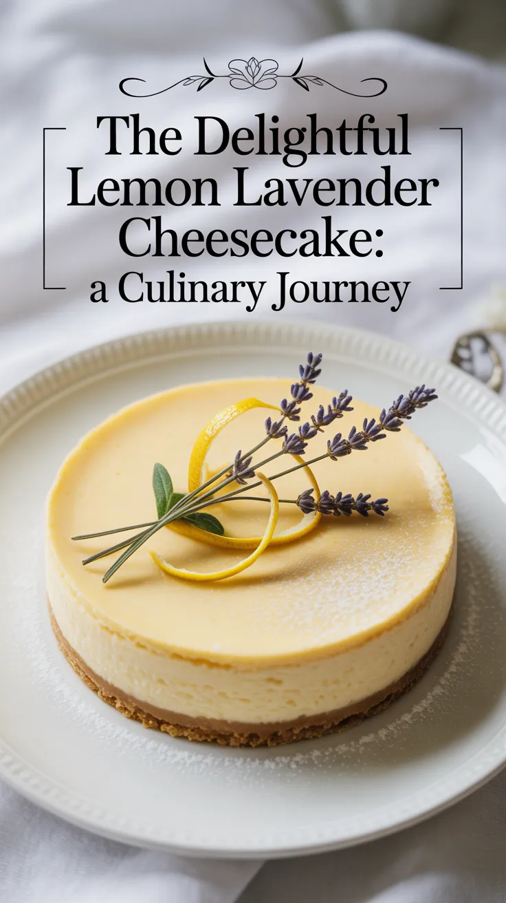 Elevate your dessert game with a luscious cheesecake that dazzles the senses. With its refreshing flavors and stunning presentation, the Lemon Lavender Cheesecake is perfect for special occasions or simply treating yourself to something wonderful.