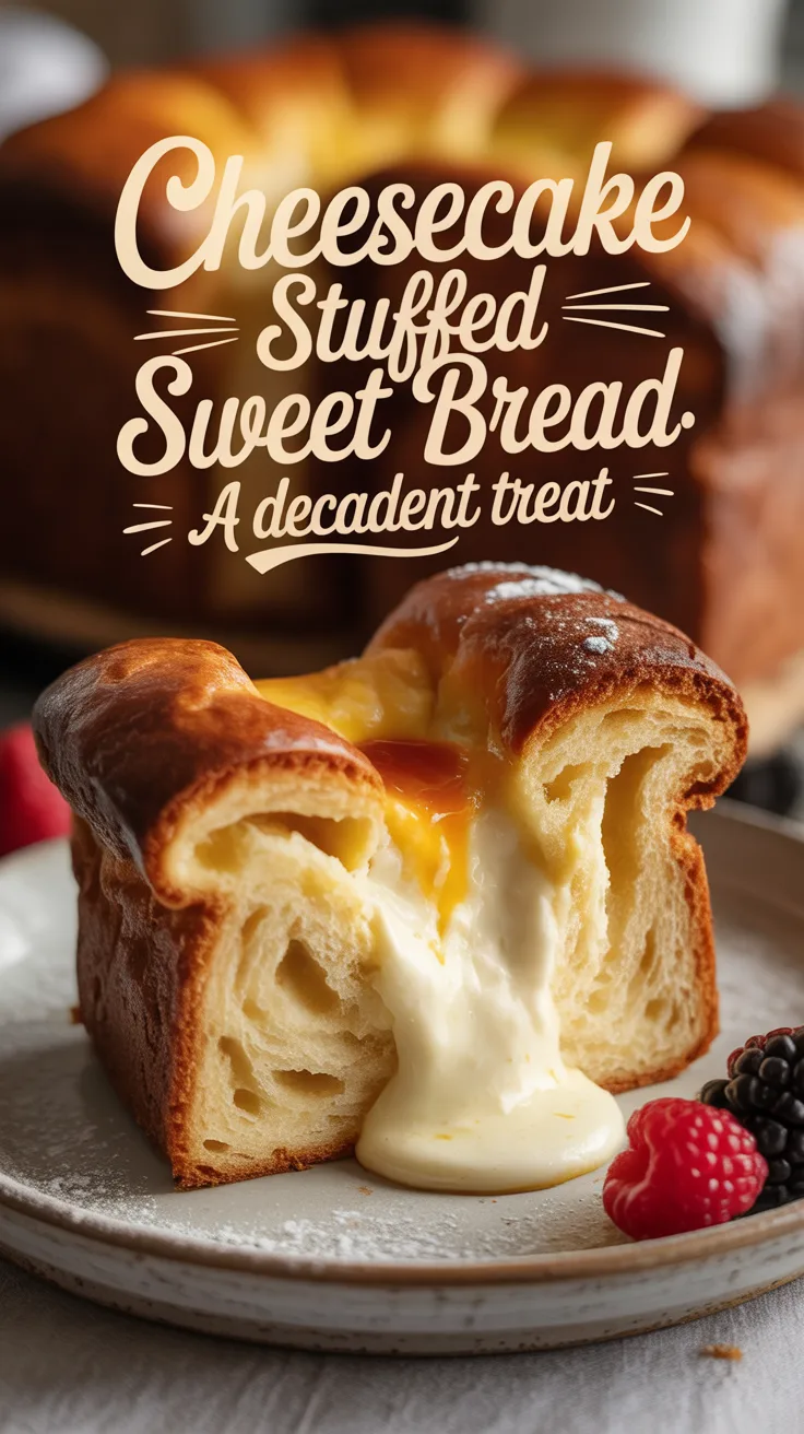 Explore versatile serving options, from drizzling with chocolate sauce to topping with fresh berries, allowing you to customize each slice. This Cheesecake Stuffed Sweet Bread is not just a dessert; it’s an experience that will leave everyone craving more.