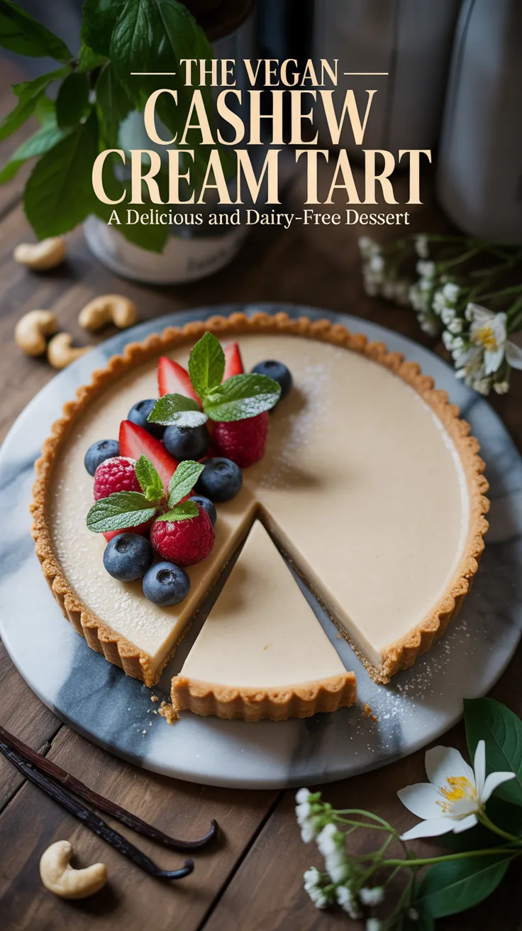 Unleash your creativity in the kitchen with this simple yet impressive recipe. The luscious cashew cream filling, paired with a nutty crust, creates a delightful harmony of flavors that will leave your guests in awe, whether they're vegan or not.
