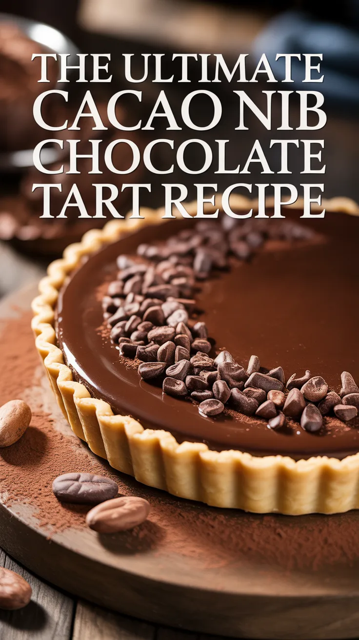 Explore the unique texture and depth that cacao nibs bring to this sumptuous tart. The subtle crunch complements the creamy chocolate, creating a delightful contrast that will leave everyone wanting more.