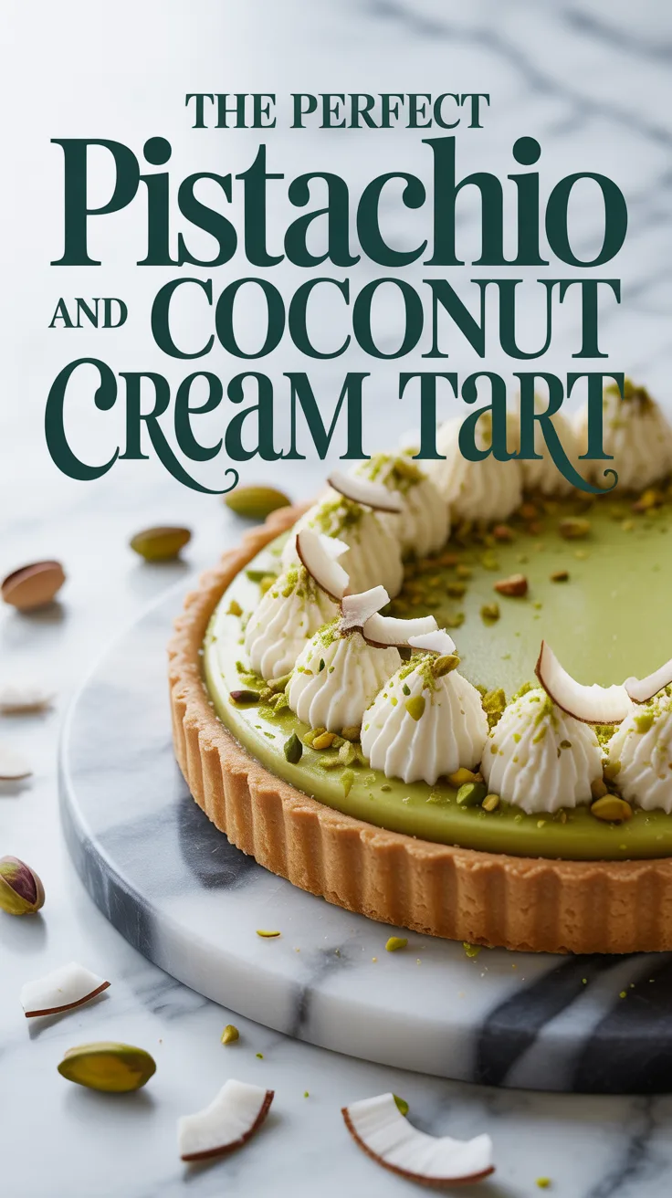 Imagine slicing into a creamy tart that perfectly balances the tropical sweetness of coconut with the nutty richness of pistachios. Each bite is a delightful adventure, offering a symphony of textures that makes this treat a standout at any gathering or special occasion.