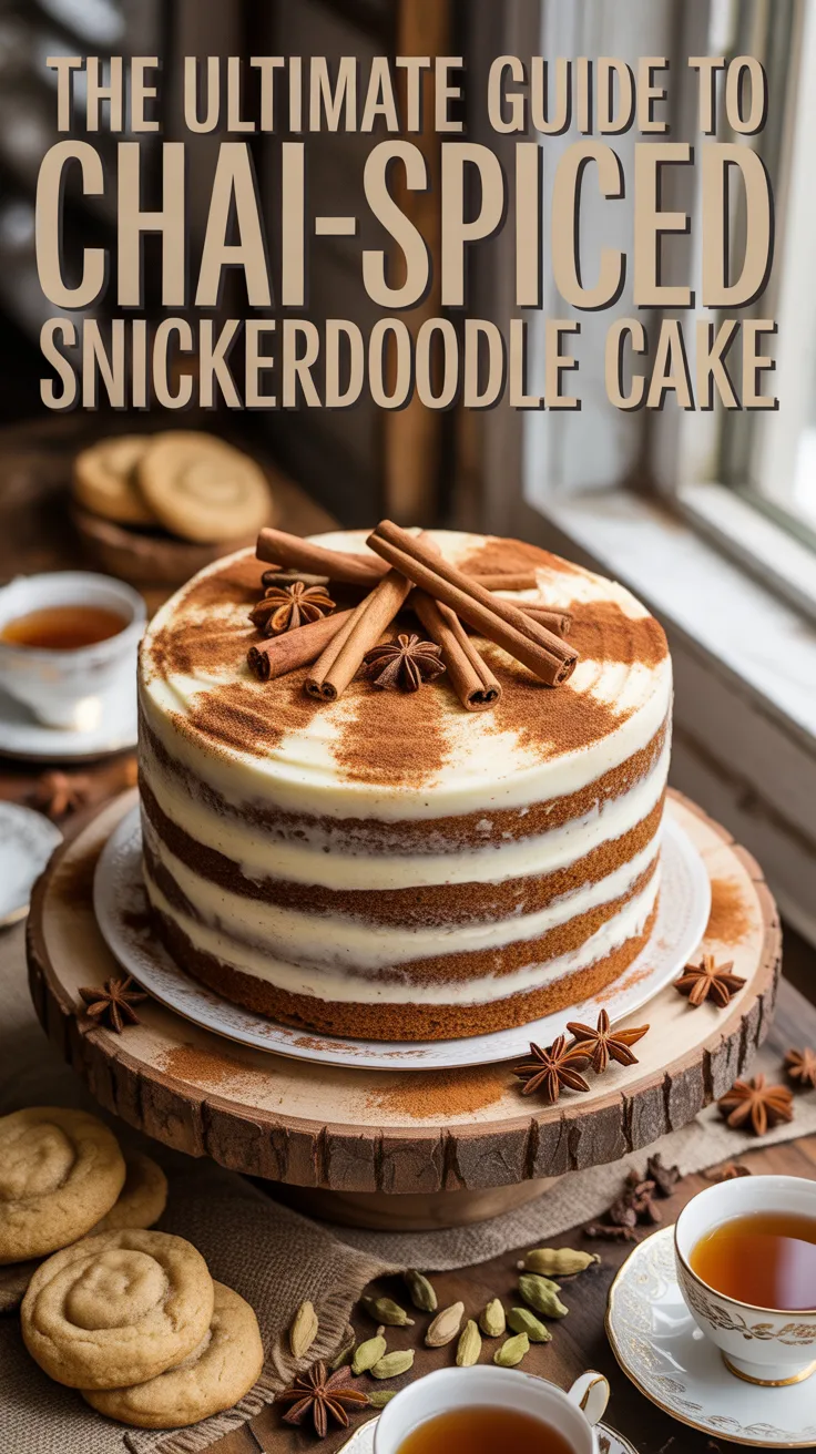 Indulge in the warmth of Chai-Spiced Snickerdoodle Cake, where cozy spices like cinnamon, cardamom, and cloves blend seamlessly into a moist, tender cake. This dessert captures the comforts of home and promises to become a cherished favorite for every occasion.
