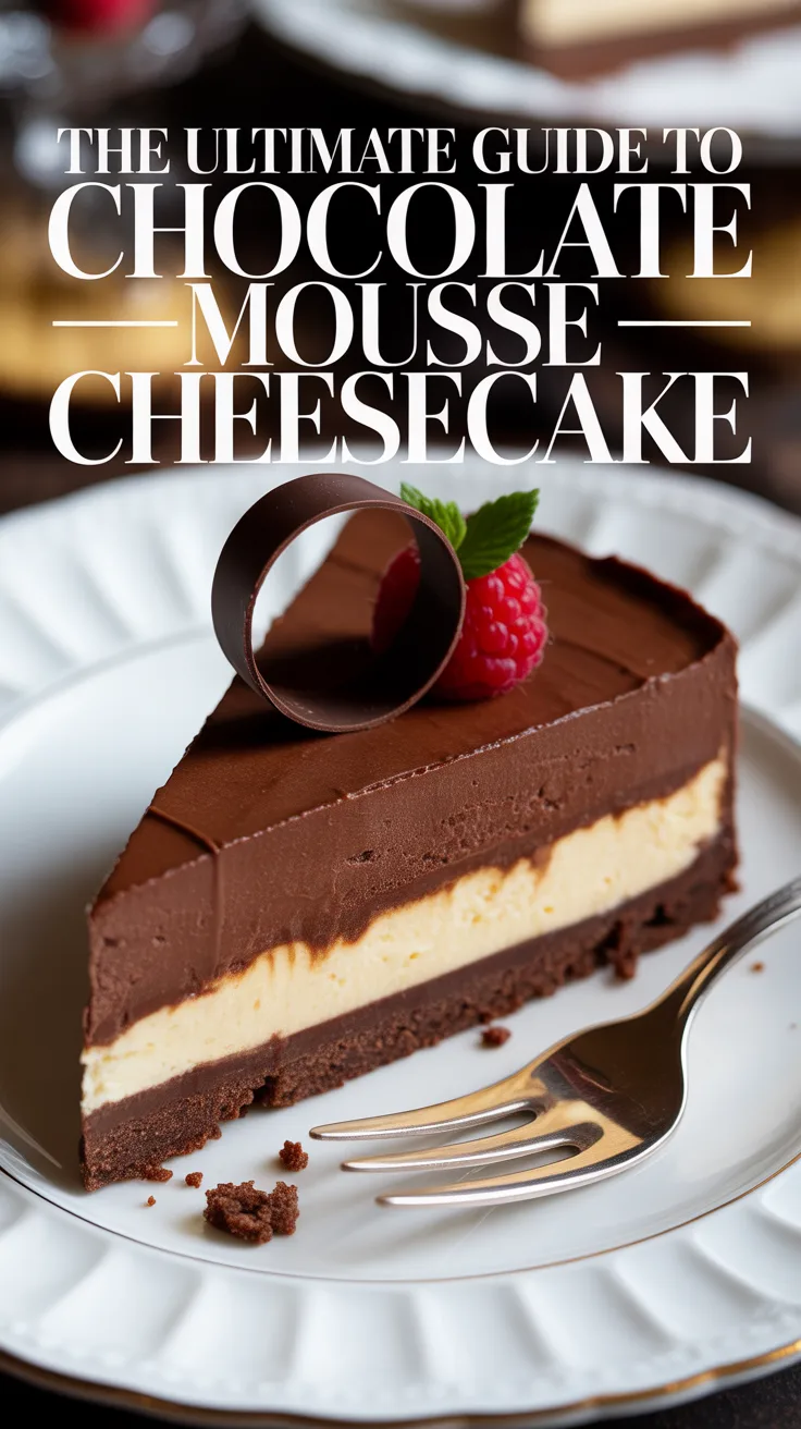 Unveil the secrets to achieving the perfect chocolate mousse, expertly folded into a velvety cheesecake base. This recipe combines the best of both worlds, offering a luxurious experience in every bite.