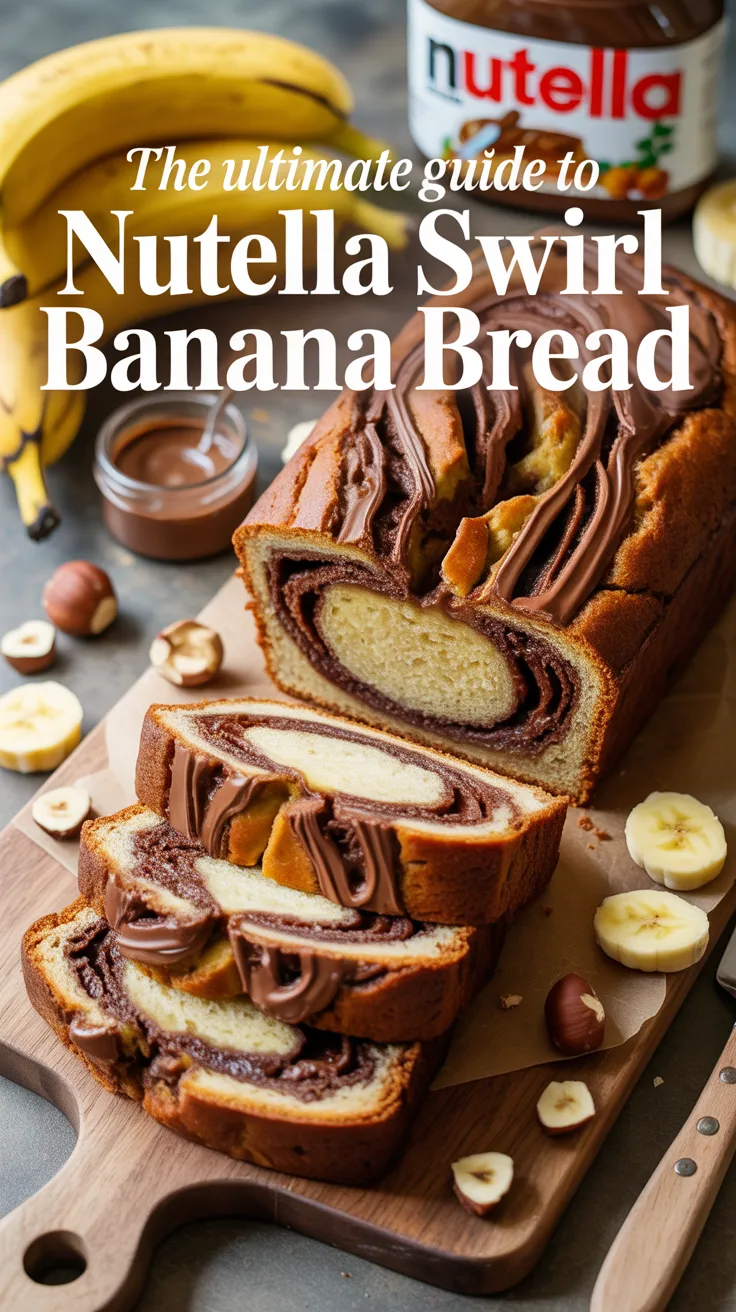 Experience the delightful aroma that fills your kitchen as this irresistible loaf bakes to golden perfection. Each slice offers a tender crumb and a delightful surprise of Nutella, ensuring that this Nutella Swirl Banana Bread becomes a beloved staple in your home.