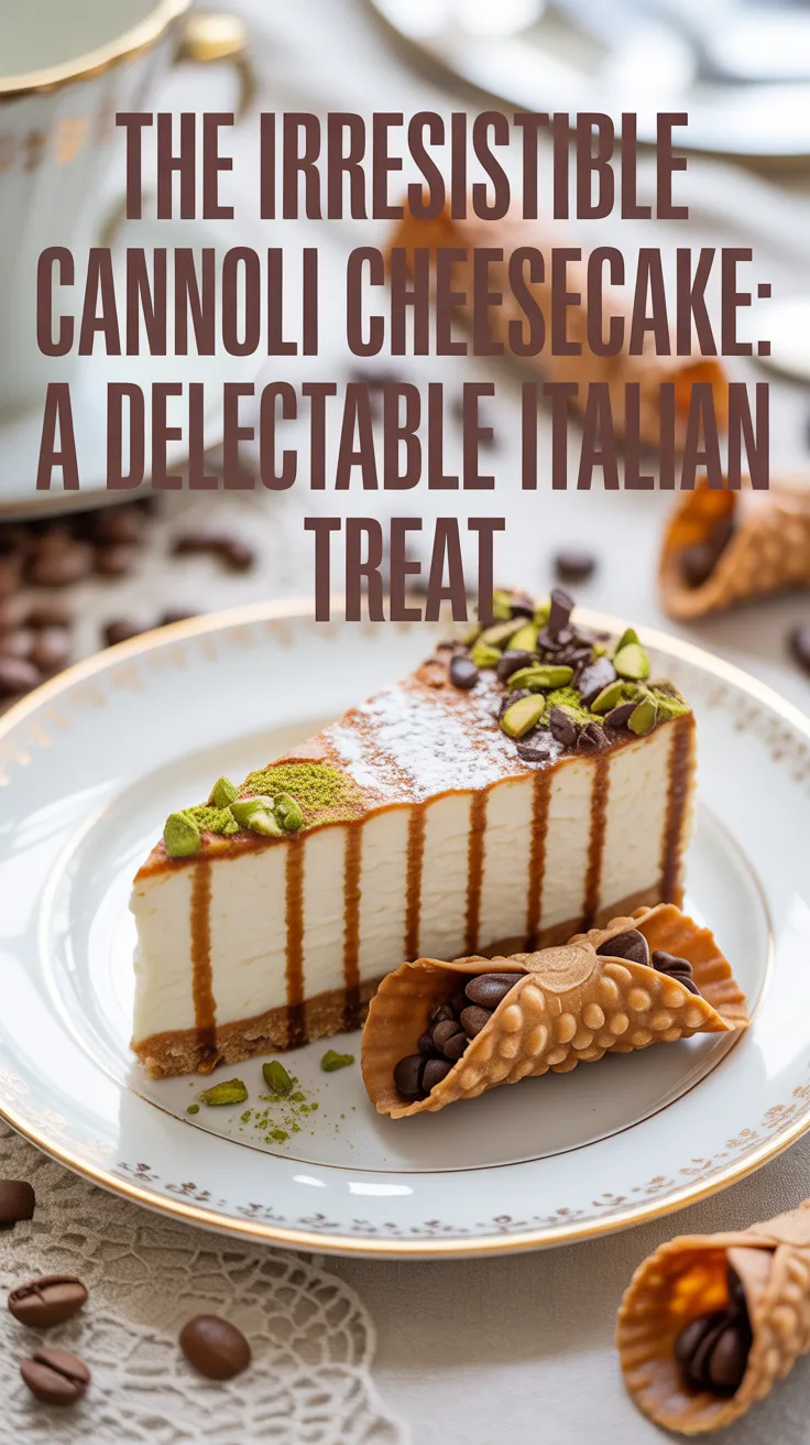 Indulge in a divine fusion of rich Italian flavors with the Irresistible Cannoli Cheesecake. This recipe combines the creamy decadence of cheesecake with the delightful textures and tastes of classic cannoli, making it a must-try for dessert lovers.