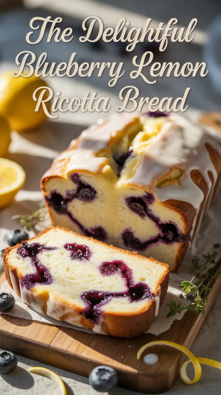 Indulge in a burst of flavor with Blueberry Lemon Ricotta Bread, a delightful fusion of sweet blueberries and zesty lemon. This moist, tender loaf offers a unique twist on traditional bread, making it the perfect addition to your breakfast or brunch table.