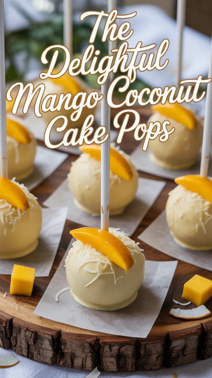 Discover the joy of coconut and mango dancing together in these delightful cake pops, offering a unique twist on a classic favorite. Their sunny colors and irresistible flavor make them a must-try for any dessert lover.