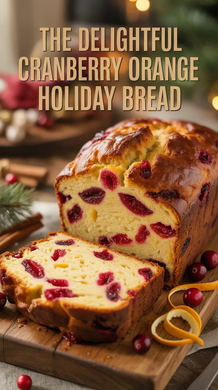 Embrace the festive spirit with a loaf that combines the tangy brightness of cranberries with the refreshing zest of oranges. This holiday bread envelops your home in a warm, inviting aroma, making it the perfect centerpiece for your seasonal celebrations.