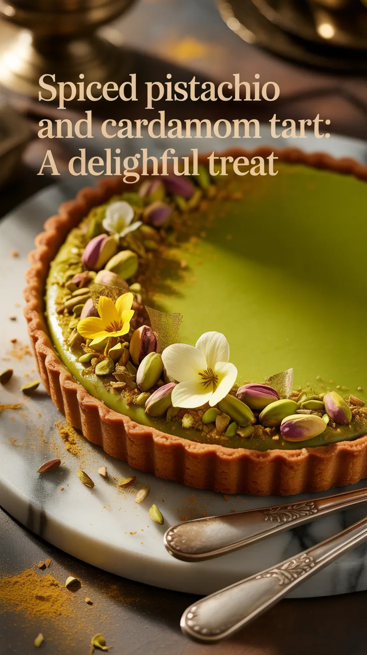 Immerse yourself in the exotic flavors of our Spiced Pistachio and Cardamom Tart, where nutty pistachios blend harmoniously with aromatic cardamom for a dessert that transports your taste buds to far-off lands. This beautifully crafted tart promises to be a standout at any gathering, captivating all who indulge.