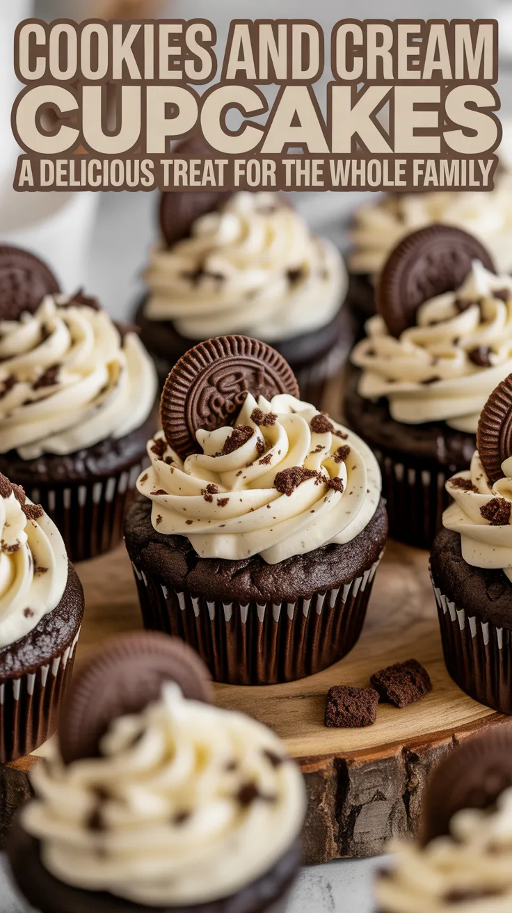 Dive into the world of Cookies and Cream Cupcakes, where rich chocolate meets creamy frosting in a delightful treat that everyone will love. Each cupcake is filled with crushed chocolate cookies, creating a heavenly bite that combines nostalgia with indulgence.