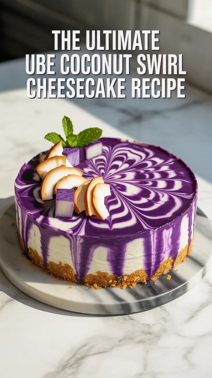 Delight your senses with the vibrant flavors of the Ultimate Ube Coconut Swirl Cheesecake. This unique dessert combines the creamy richness of cheesecake with the enchanting sweetness of ube, creating a breathtaking treat that’s as visually stunning as it is delicious.