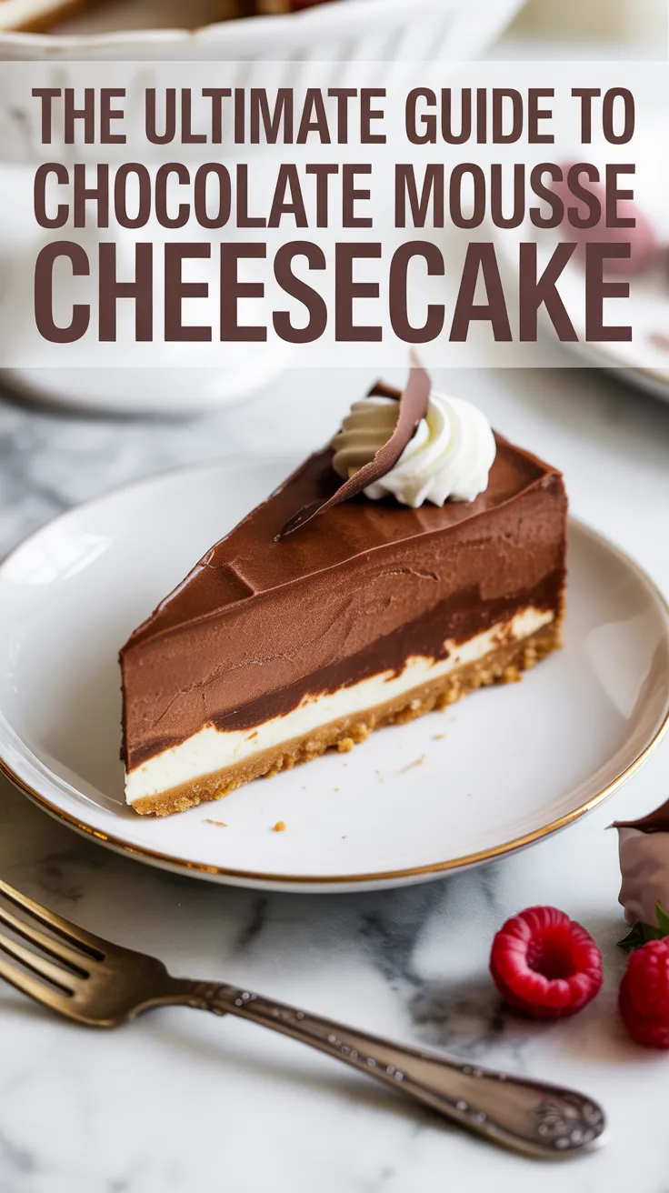 Immerse yourself in the world of blissful decadence with a chocolate mousse cheesecake that promises to satisfy even the most intense chocolate cravings. Each layer harmonizes rich cocoa flavor with creamy texture for a dessert that’s simply divine.