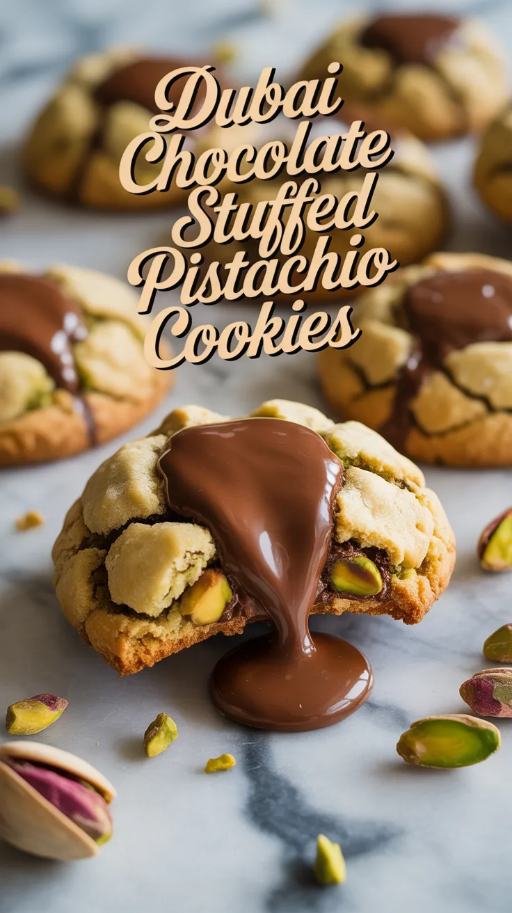 Experience a taste of Dubai with these Chocolate Stuffed Pistachio Cookies, where rich, melty chocolate meets the delightful crunch of roasted pistachios. This unique combination delivers a satisfying treat that’s both decadent and refreshing.