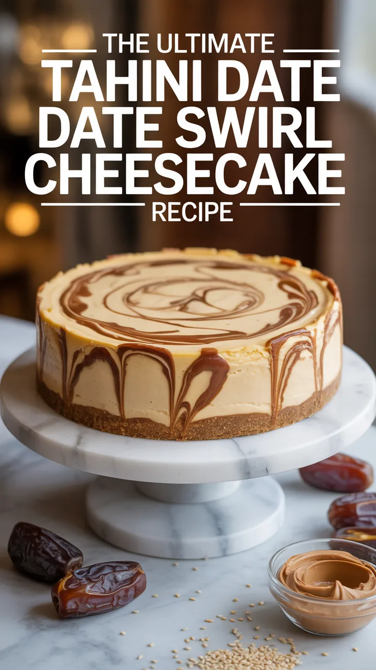 Imagine a silky cheesecake infused with creamy tahini, swirled with luscious date paste for an added depth of sweetness. Each bite is a delightful dance of flavors, making it an unforgettable treat for any occasion.
