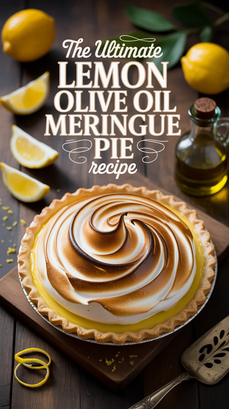 Discover a refreshing twist on a classic dessert with this Lemon Olive Oil Meringue Pie. The bright citrus notes paired with the subtle richness of olive oil create a delightful balance that will captivate your palate.