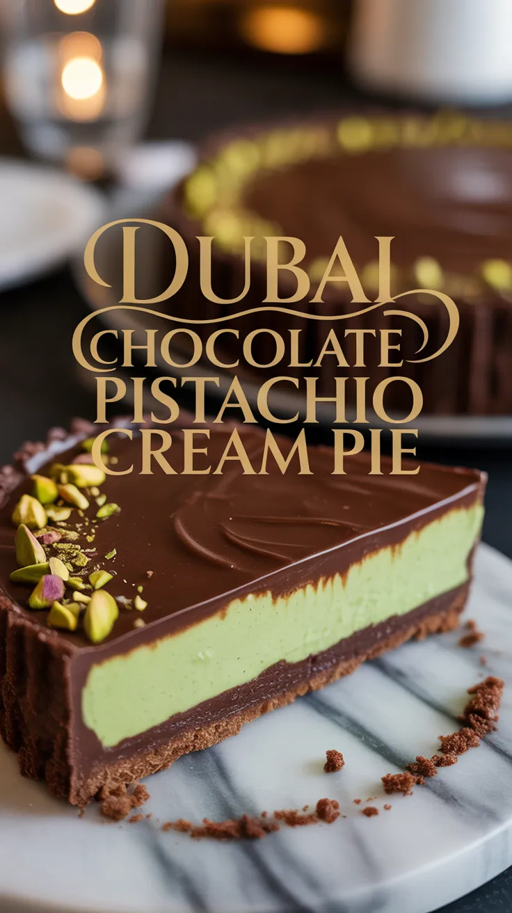 Enjoy a taste sensation that merges traditional Middle Eastern ingredients with a modern twist. This Dubai-inspired chocolate pistachio cream pie is not just a dessert; it’s a culinary journey that will leave everyone craving more.