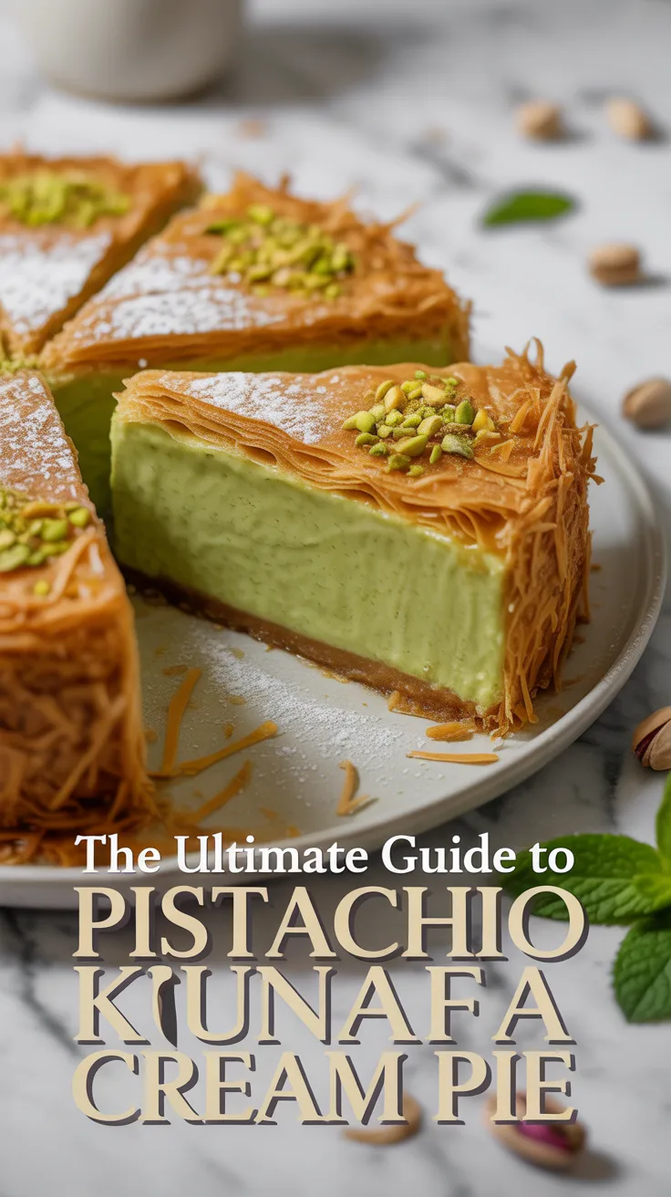 Indulge in a dessert that marries the nutty crunch of pistachios with the silky smoothness of kunafa. This pie is not just a treat; it's an experience that transports your taste buds to a world of Middle Eastern sweetness.