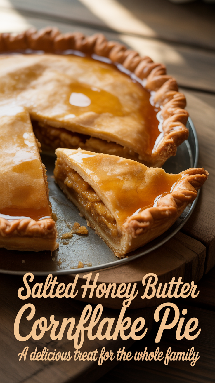 Experience the comforting flavors of Salted Honey Butter Cornflake Pie, a delightful treat that beautifully combines sweet and savory in every bite. This unique dessert promises to be a family favorite, bringing smiles and satisfaction to the dinner table.