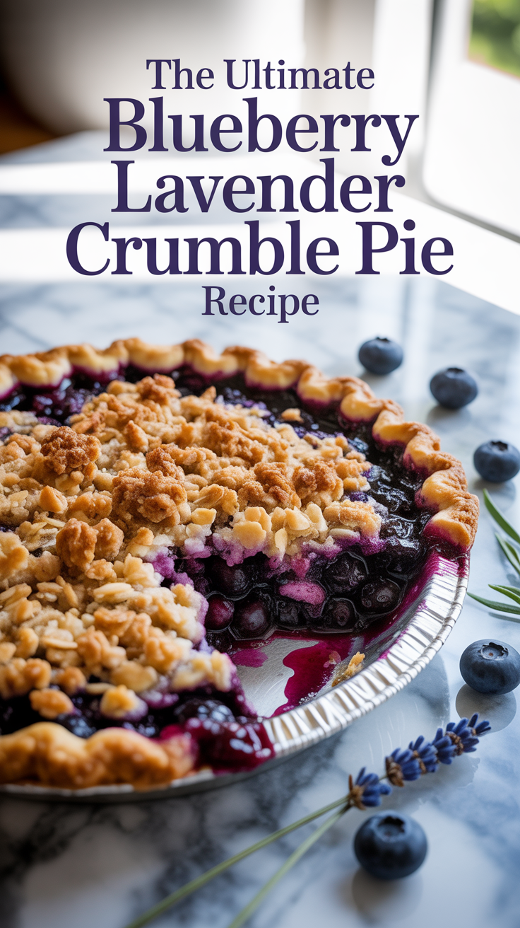 Celebrate the beauty of seasonal ingredients with a dessert that's as stunning to look at as it is delicious. The Ultimate Blueberry Lavender Crumble Pie is the perfect treat for any occasion, infusing joy with every slice.