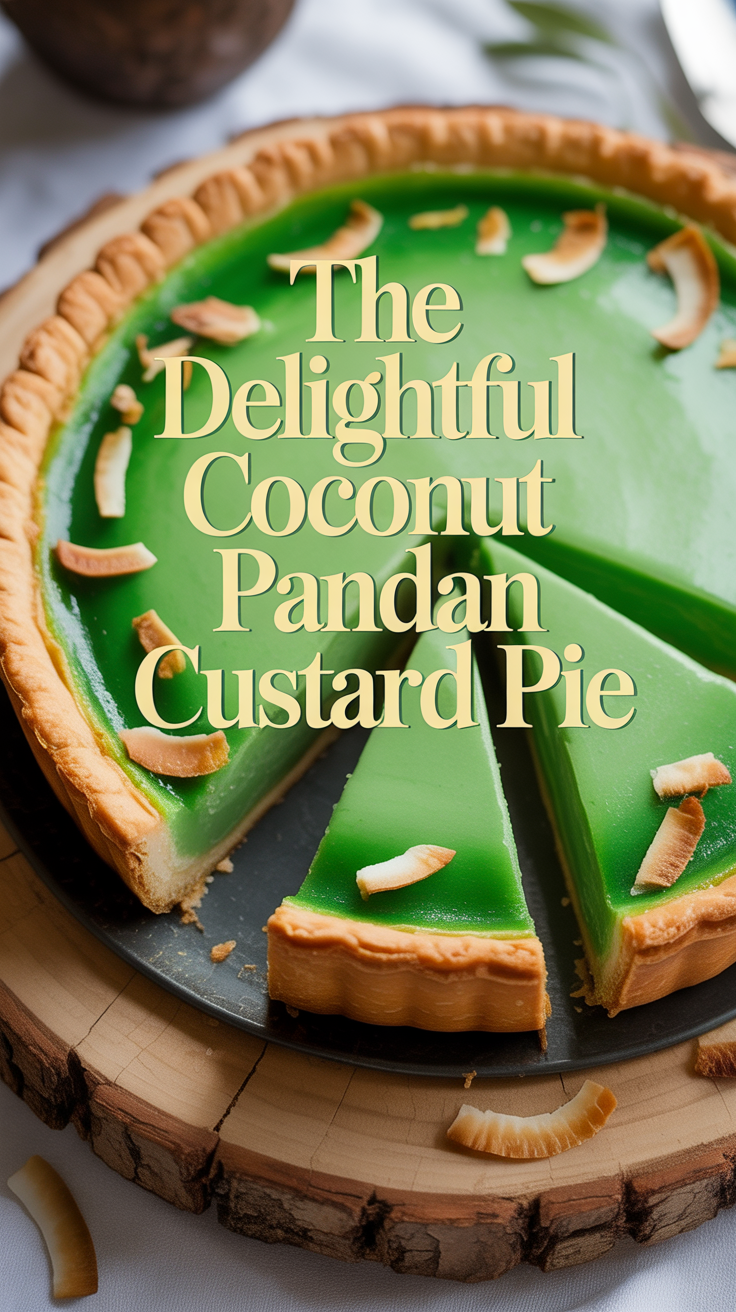 Imagine slicing into a silky, vibrant green custard nestled within a buttery crust, each bite transporting you to a tropical paradise. The harmonious blend of coconut and pandan creates a sweet and fragrant experience that is both comforting and exotic.