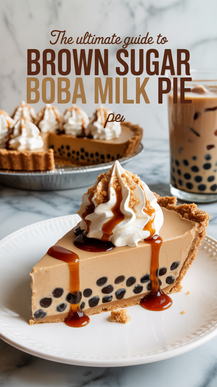 Imagine a buttery crust filled with a luscious brown sugar-infused cream, perfectly complemented by chewy boba pearls that add a fun twist. This pie is not only visually stunning but also a conversation starter at any gathering, making it the ultimate showstopper.