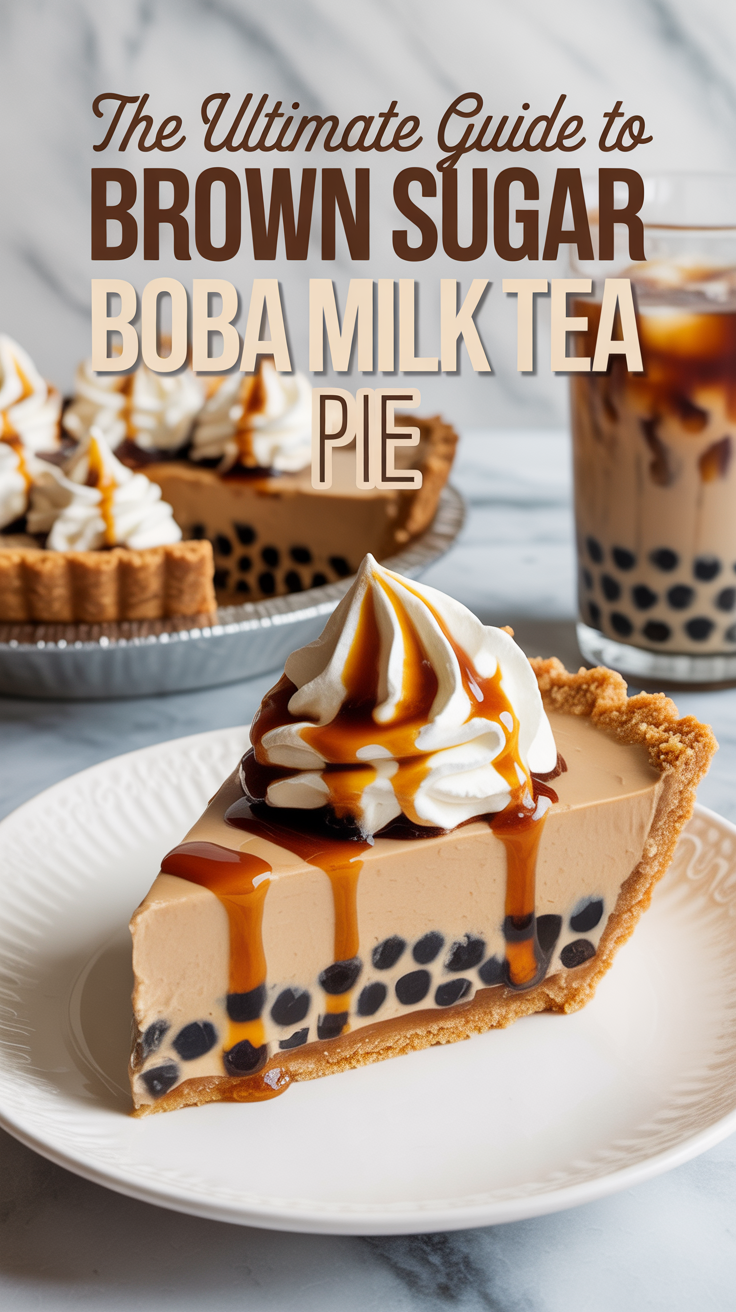 Don’t miss the chance to indulge in this incredible fusion of classic flavors and modern flair. Prepare to delight your senses with each slice of Brown Sugar Boba Milk Tea Pie, a dessert that’s as unforgettable as it is delicious.
