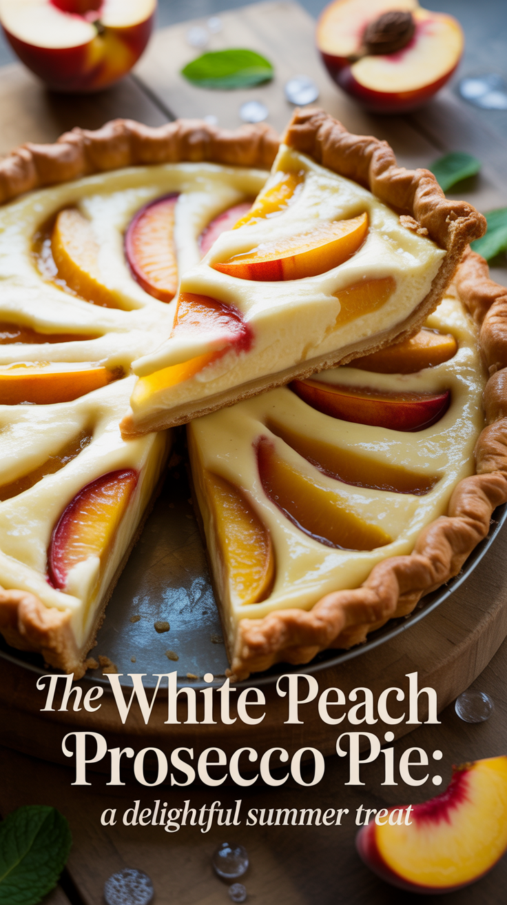 Embrace the essence of summer with White Peach Prosecco Pie, a refreshing dessert that combines the delicate sweetness of ripe white peaches with the effervescent charm of prosecco. This pie is the perfect way to celebrate warm days and festive gatherings, offering a unique twist on traditional summer flavors.
