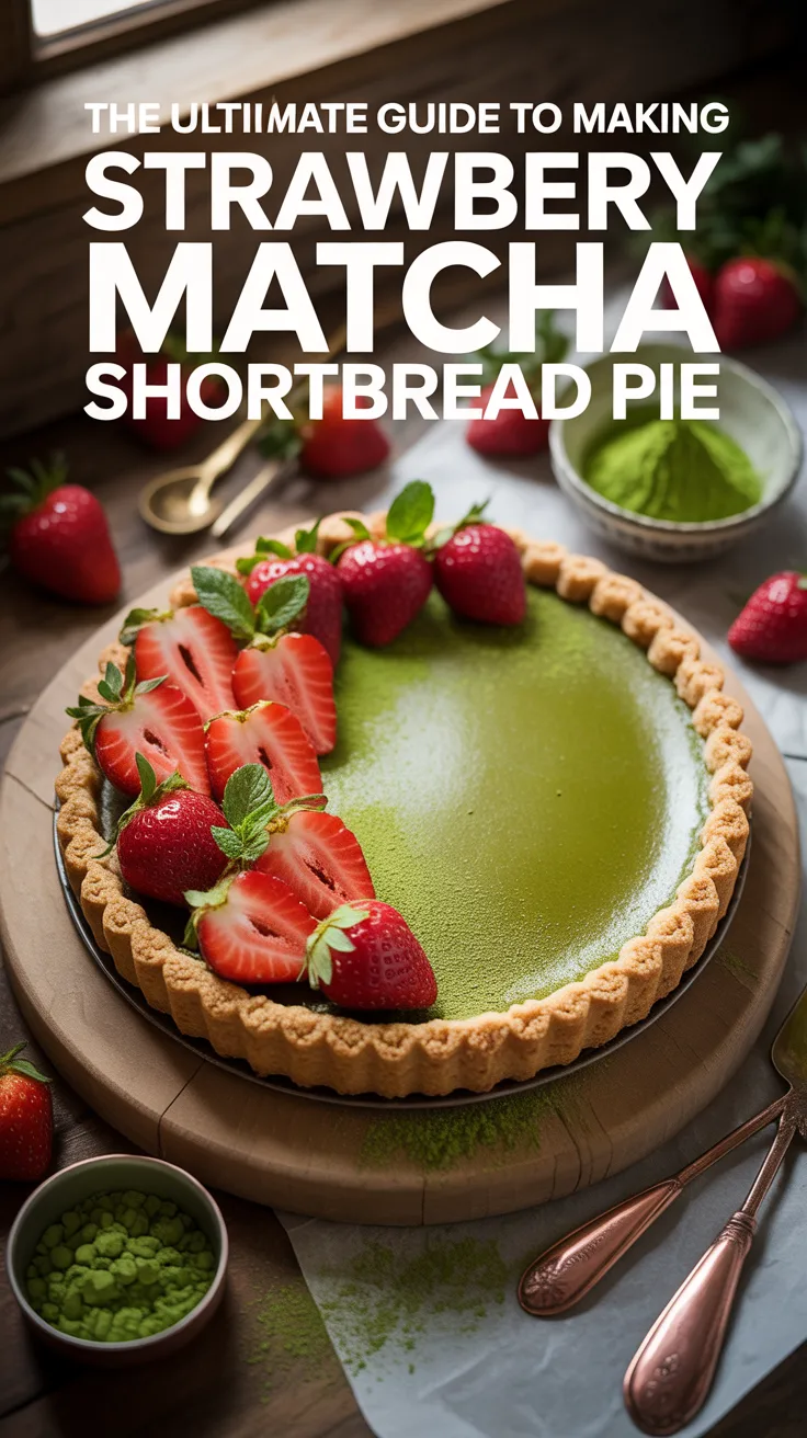 Dive into a delightful fusion of flavors with this Strawberry Matcha Shortbread Pie. The vibrant combination of earthy matcha and sweet strawberries creates a unique dessert that is both visually stunning and irresistibly tasty.