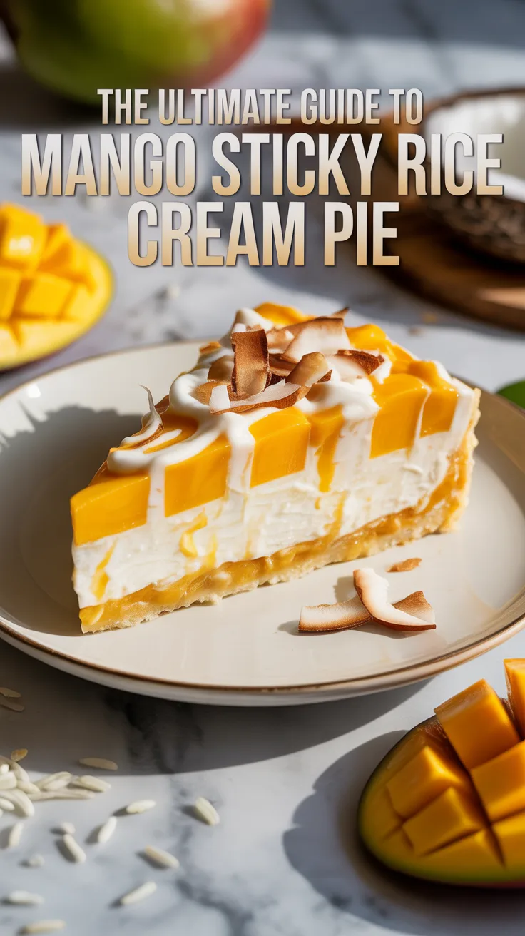 Embark on a tropical journey with a dessert that beautifully melds the sweet, luscious flavors of mango with the comforting texture of sticky rice. This Mango Sticky Rice Cream Pie offers a delightful twist on a traditional favorite, promising to transport you to sunny shores with each bite.
