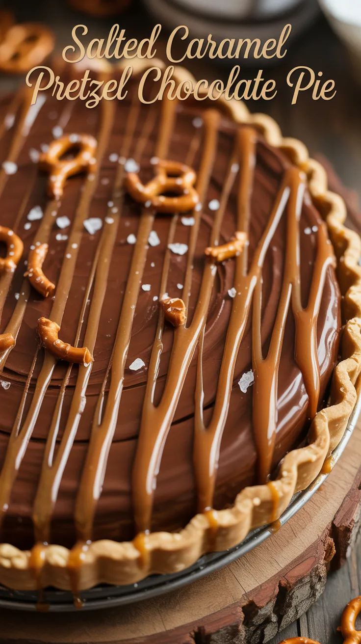 Indulge in the ultimate dessert experience with a Salted Caramel Pretzel Chocolate Pie that perfectly balances rich chocolate, sweet caramel, and a crunchy pretzel crust. This harmonious blend of flavors creates a treat that will leave your taste buds dancing.