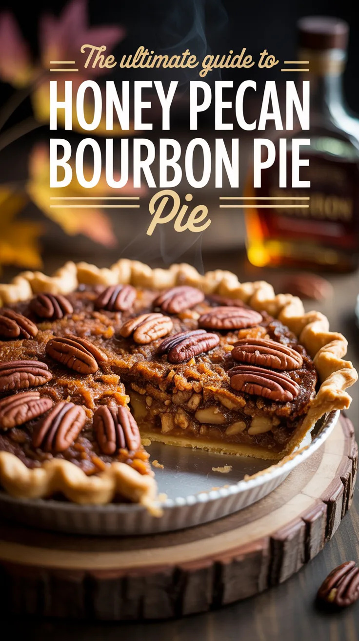 Ideal for holiday feasts or cozy gatherings, this pie combines comfort and elegance in every bite. The golden caramel notes from the honey and the subtle kick of bourbon make it a memorable treat for all occasions.