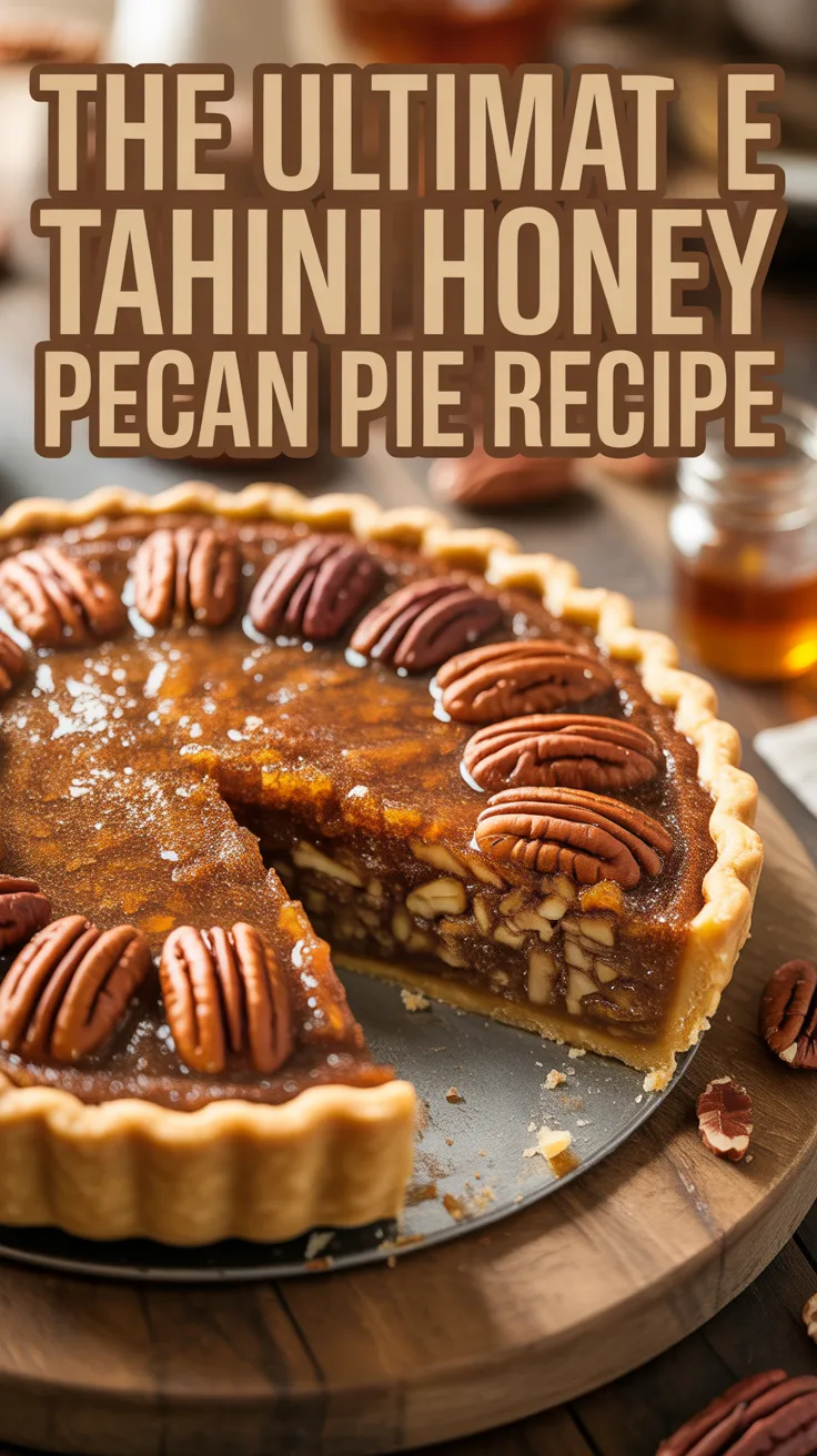 Get ready to impress your guests with a show-stopping dessert that's as beautiful as it is tasty. With its luxurious filling and hint of exotic flavor, this Tahini Honey Pecan Pie is destined to become a new holiday favorite.