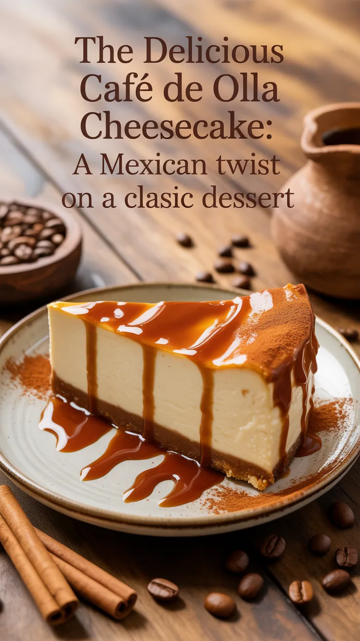 Imagine indulging in a creamy cheesecake with a smooth texture, lovingly swirled with notes of traditional café de olla. The combination of robust coffee and warming spices transforms this treat into an irresistible delight that is perfect for any occasion.
