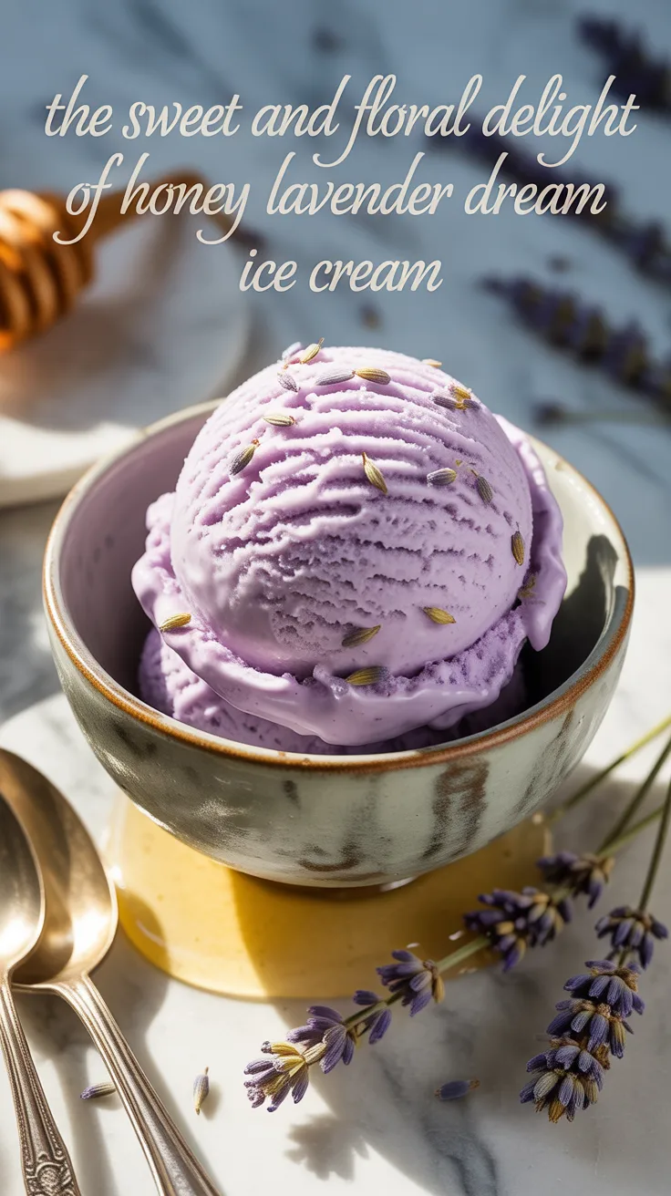 Discover the simple yet exquisite ingredients that come together to create this delightful dessert. From its stunning lavender hue to the silken texture, this ice cream is not just a treat; it's a sumptuous celebration of flavor.