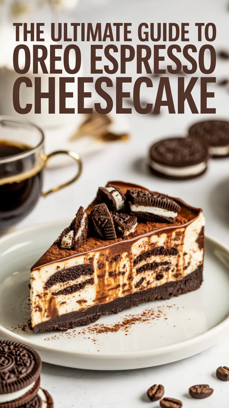 Picture a luscious, creamy filling set atop a crunchy Oreo crust, creating a delightful contrast in textures. Each bite delivers a blissful combination of sweetness and the invigorating kick of espresso, making it an unforgettable dessert experience.