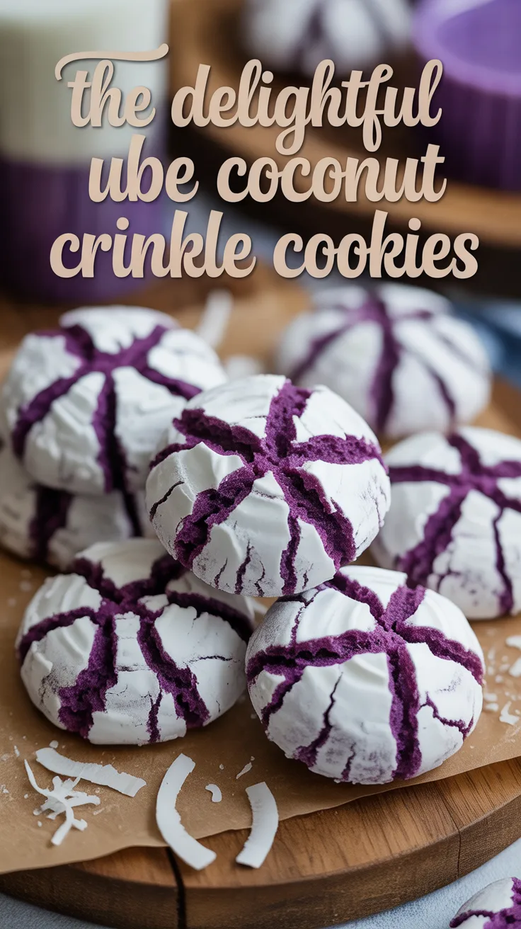 Discover the enchanting flavor of Ube Coconut Crinkle Cookies, where the vibrant purple hues of ube meet the tropical sweetness of coconut. These cookies aren’t just a treat; they’re a feast for the eyes and the palate, promising a delightful experience.
