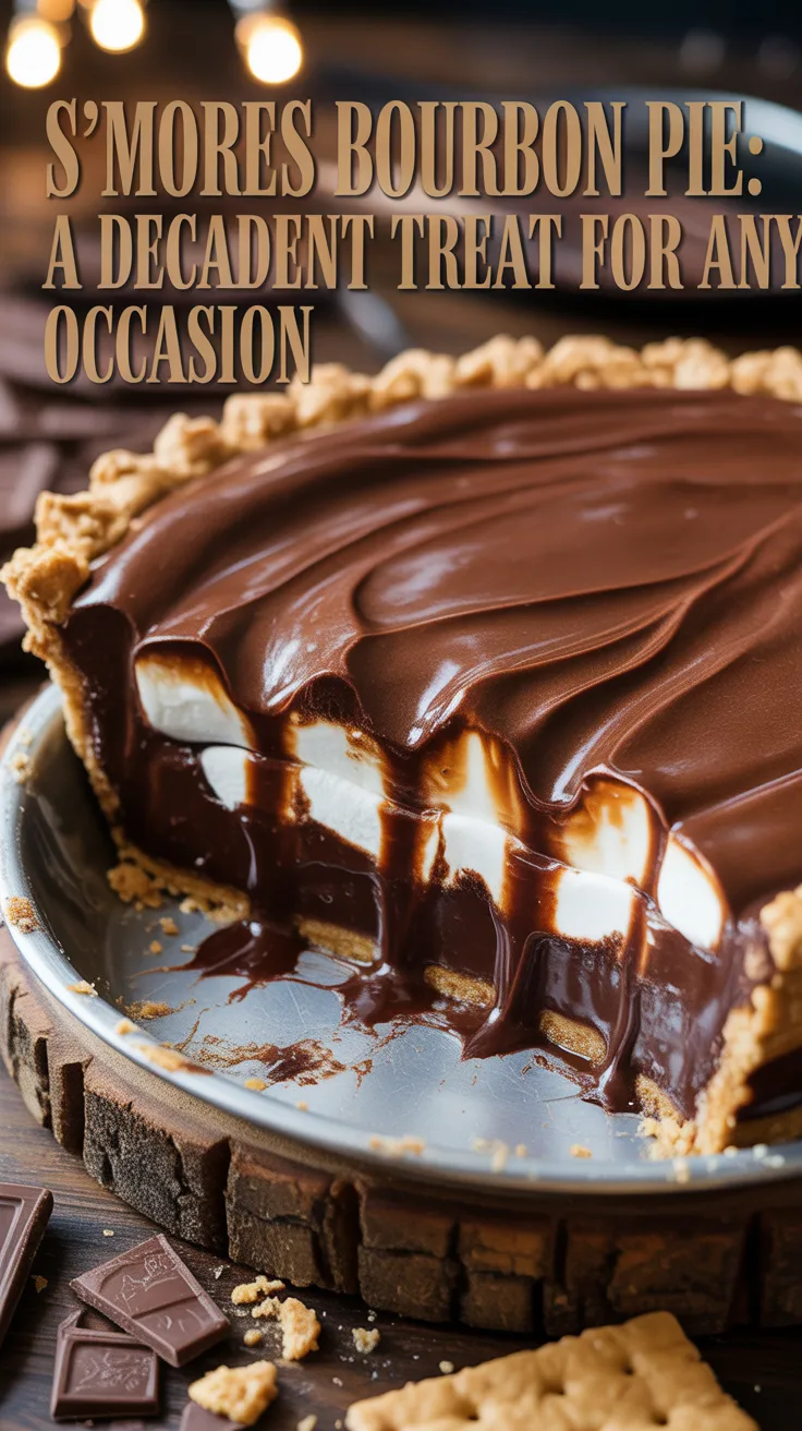 Picture a luscious filling made from chocolate and toasted marshmallows, sitting atop a graham cracker crust infused with a hint of bourbon. Each slice is a perfect harmony of flavors that captures the essence of summer nights around the fire.