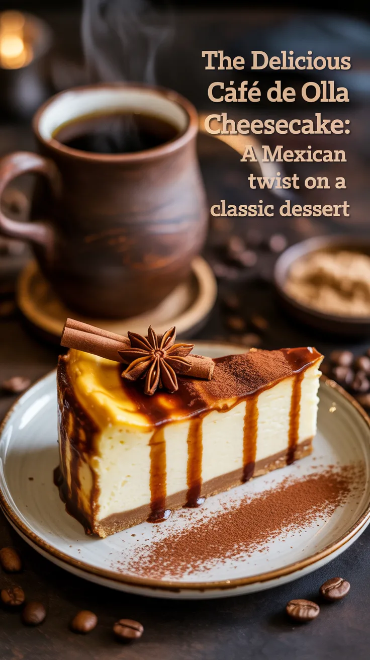 Discover the vibrant flavors of a café de olla cheesecake that brings a delightful Mexican twist to a beloved classic. Infused with the rich essence of cinnamon and coffee, this dessert transports you to a cozy café, where each bite is a warm embrace of comforting spices.