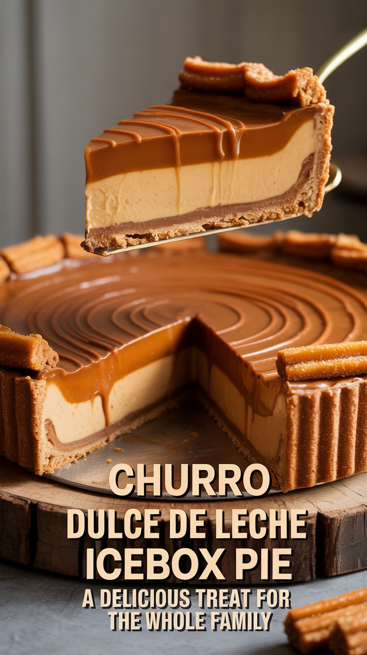 Experience the irresistible combination of flavors and textures in Churro Dulce de Leche Icebox Pie, a delicious treat designed to delight the whole family. This dessert features a creamy layer of dulce de leche nestled atop a crunchy churro-inspired crust, creating a sweet indulgence that’s sure to impress both kids and adults alike.