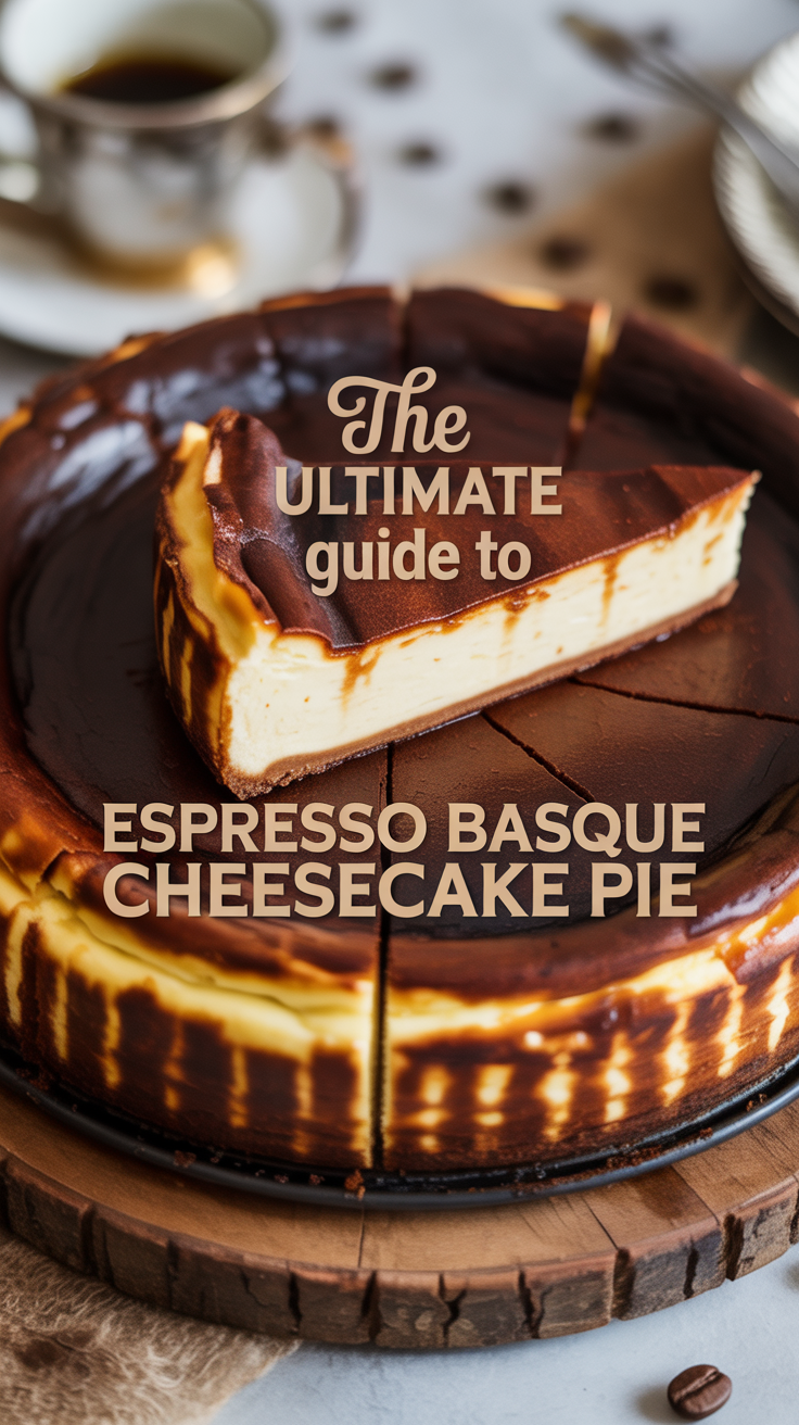 Elevate your dessert repertoire with a pie that’s not only delicious but also visually stunning. With its elegant presentation and unforgettable flavor, this Espresso Basque Cheesecake Pie is sure to impress your guests, making every gathering feel special.