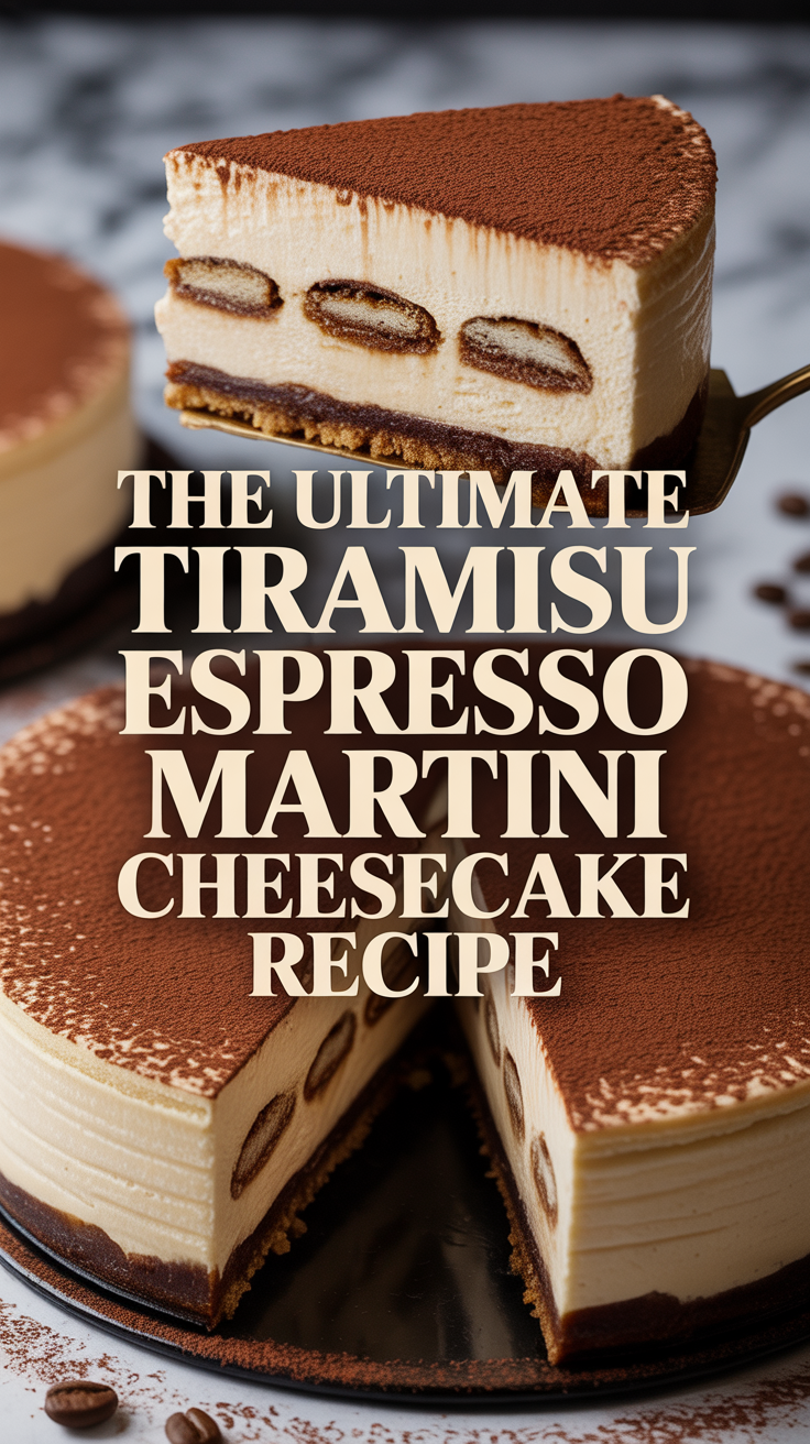 Embark on a flavorful adventure with the Ultimate Tiramisu Espresso Martini Cheesecake, where two beloved classics collide in a single, seductive dessert. This recipe elevates traditional tiramisu with a rich cheesecake base, infused with the bold flavors of espresso and a splash of your favorite martini.